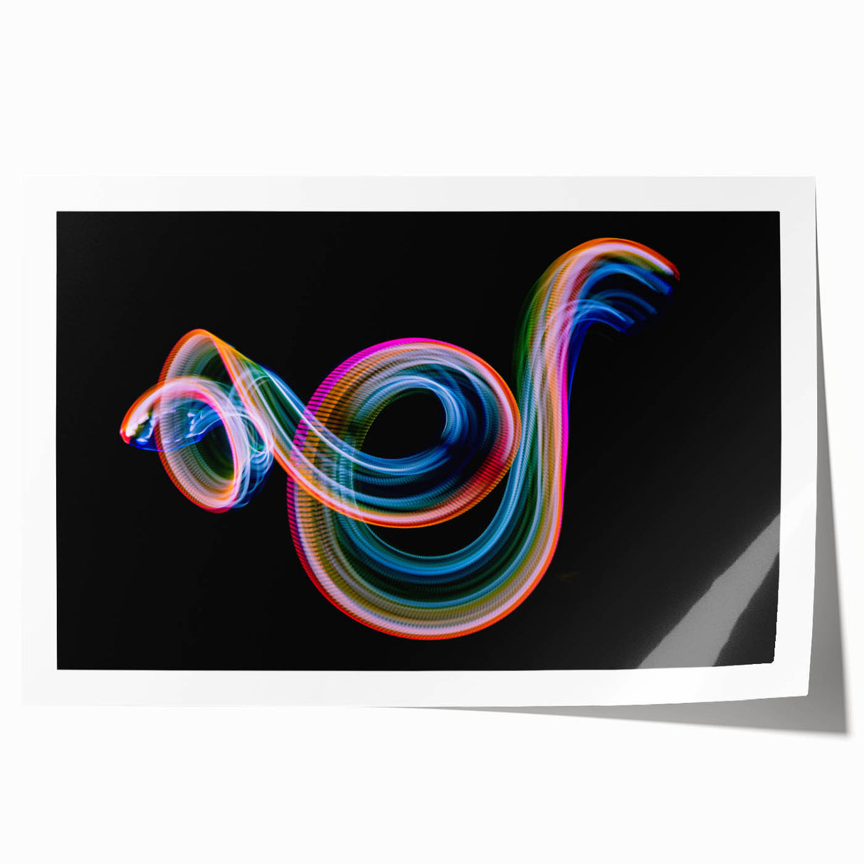 Neon Light Swirl Wall Art – Dynamic Abstract Modern Photography
