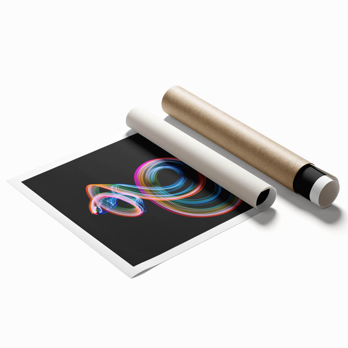Neon Light Swirl Wall Art – Dynamic Abstract Modern Photography