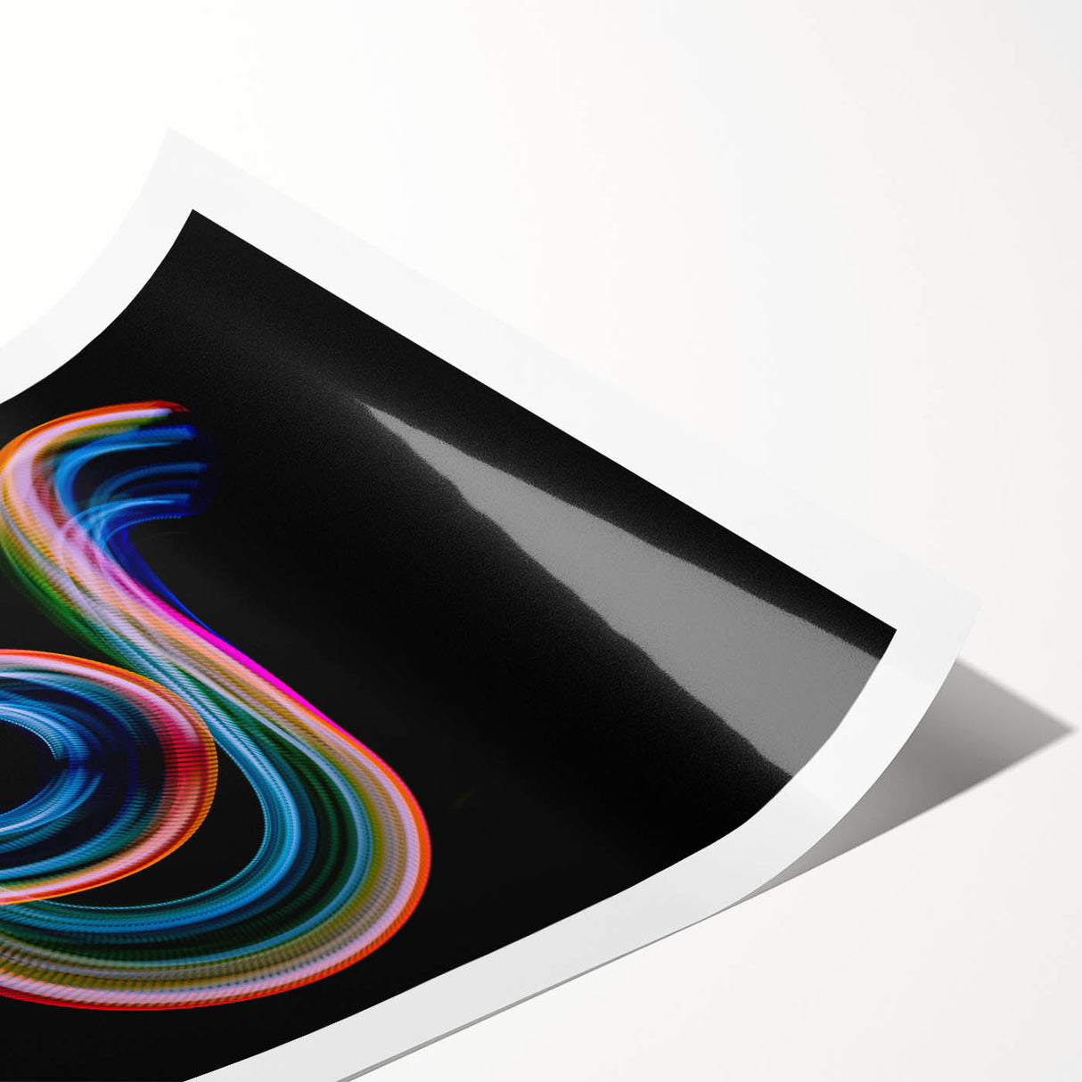 Neon Light Swirl Wall Art – Dynamic Abstract Modern Photography