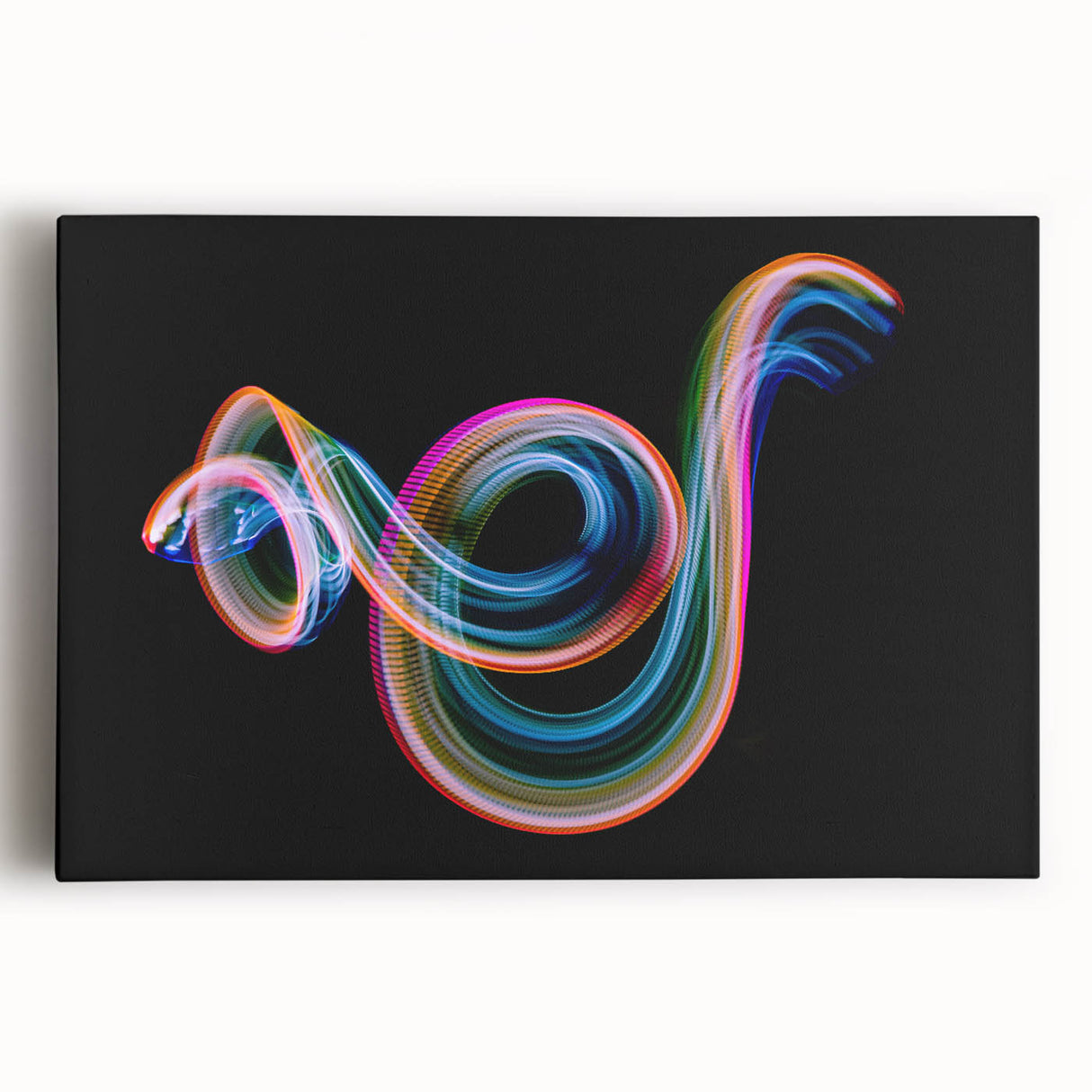 Neon Light Swirl Wall Art – Dynamic Abstract Modern Photography