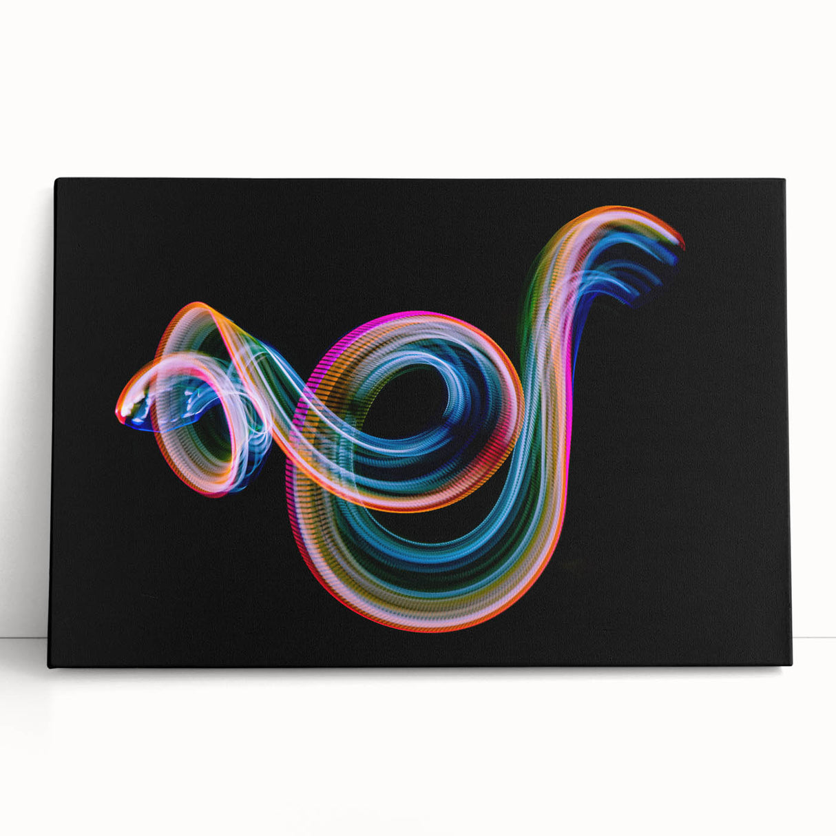 Neon Light Swirl Wall Art – Dynamic Abstract Modern Photography