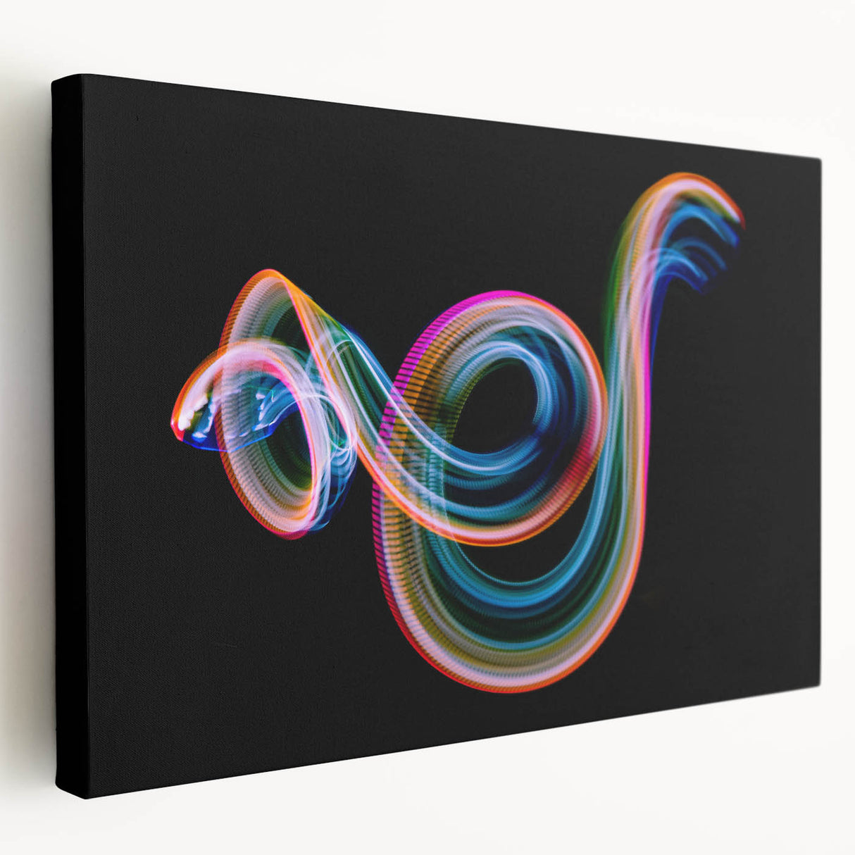 Neon Light Swirl Wall Art – Dynamic Abstract Modern Photography