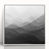 Large Bedroom Wall Decor – Abstract Black & White Landscape Art