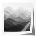 Large Bedroom Wall Decor – Abstract Black & White Landscape Art