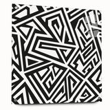 Black and White Office Wall Art – Abstract Geometric Maze Design
