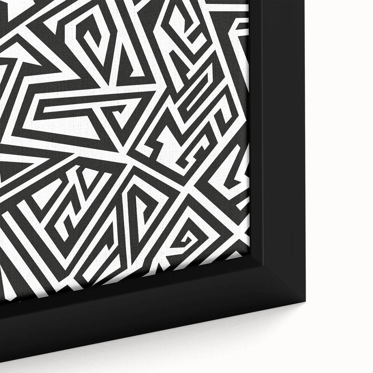 Black and White Office Wall Art – Abstract Geometric Maze Design