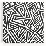 Black and White Office Wall Art – Abstract Geometric Maze Design