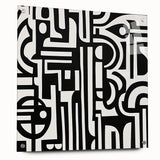 Abstract geometric acrylic glass design showcasing a side view with colorful pins, highlighting vibrant hues and modern aesthetics, ideal for contemporary decor.