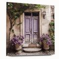 Acrylic print of a French door architecture design in muted beige and white, suitable for dining room decor.