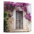 Acrylic print of a Greek door architecture, in neutral tones, ideal for dining room decor.