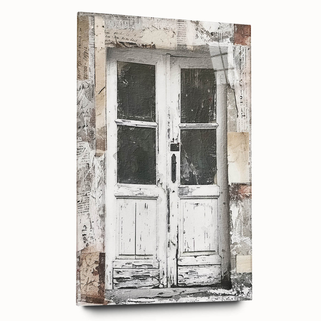 Acrylic print of a rustic Italian door in earth tones, suitable as large bedroom or dining room art.