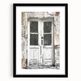 Extra large framed wall art featuring a rustic Italian door in vibrant, textured colors, ideal for living room decor.