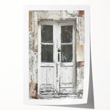 Rustic Italian door design on a rolled print, featuring earthy tones, ideal for art wall dining room.