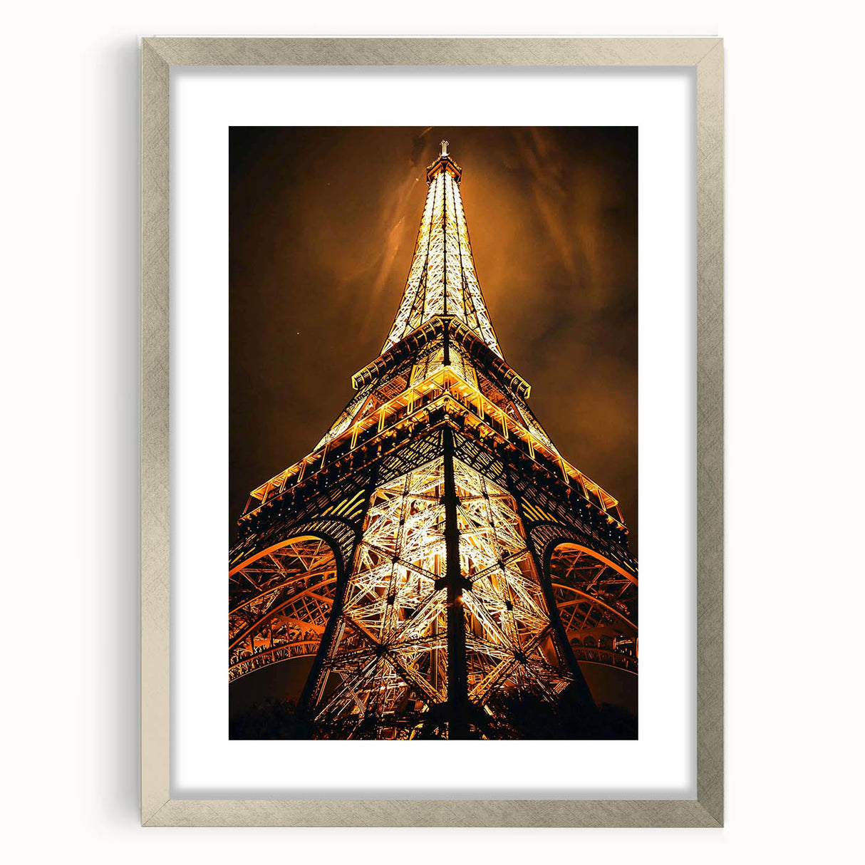 Textured abstract art print in muted gray and silver tones on a framed canvas, ideal for modern bedroom ambiance.