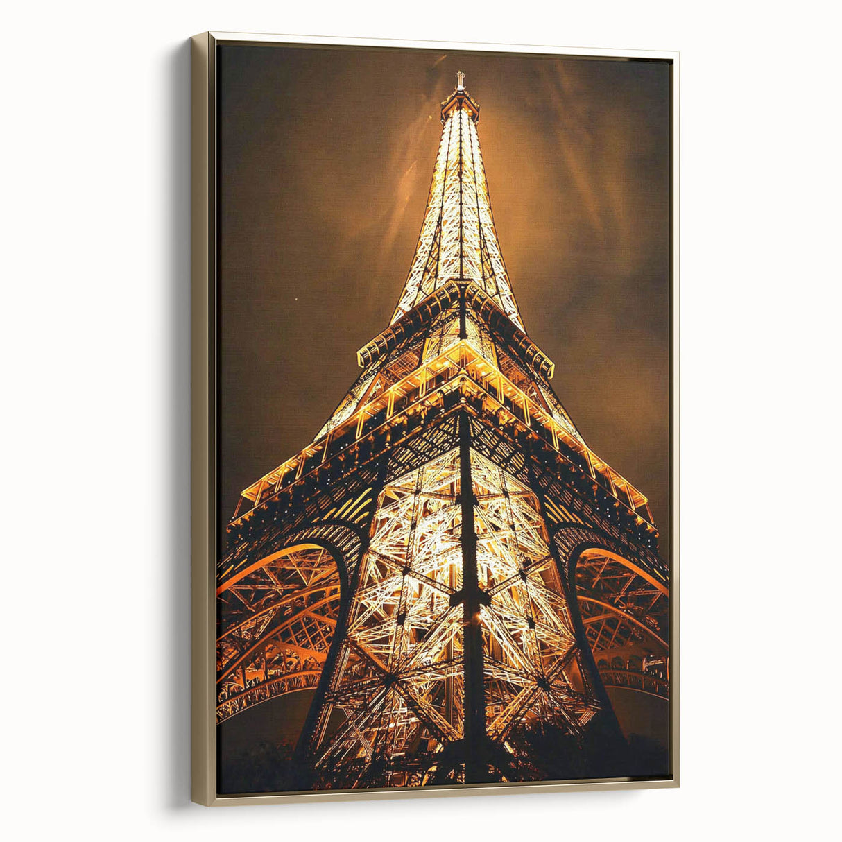 Vintage poster art of a landscape painting on a framed canvas, featuring muted earth tones, ideal for bedroom wall decor.