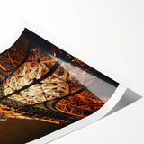 Extra large wall art featuring line art flowers in black on a white background, rolled print format.