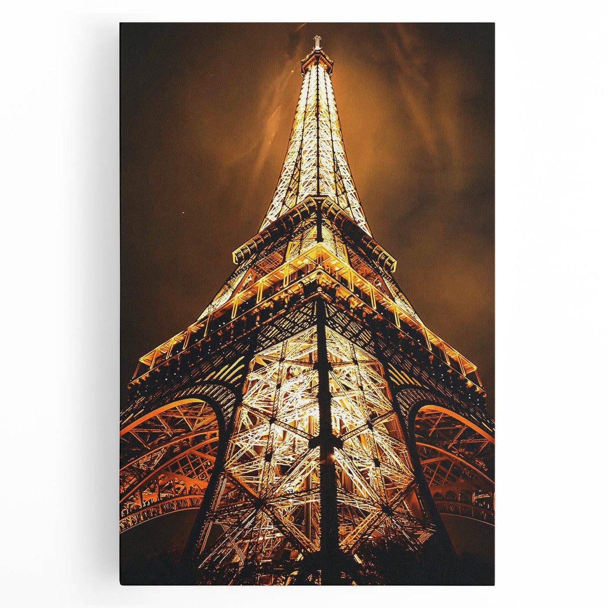 Black and white large architectural print on stretched canvas, suitable for kitchen wall art.