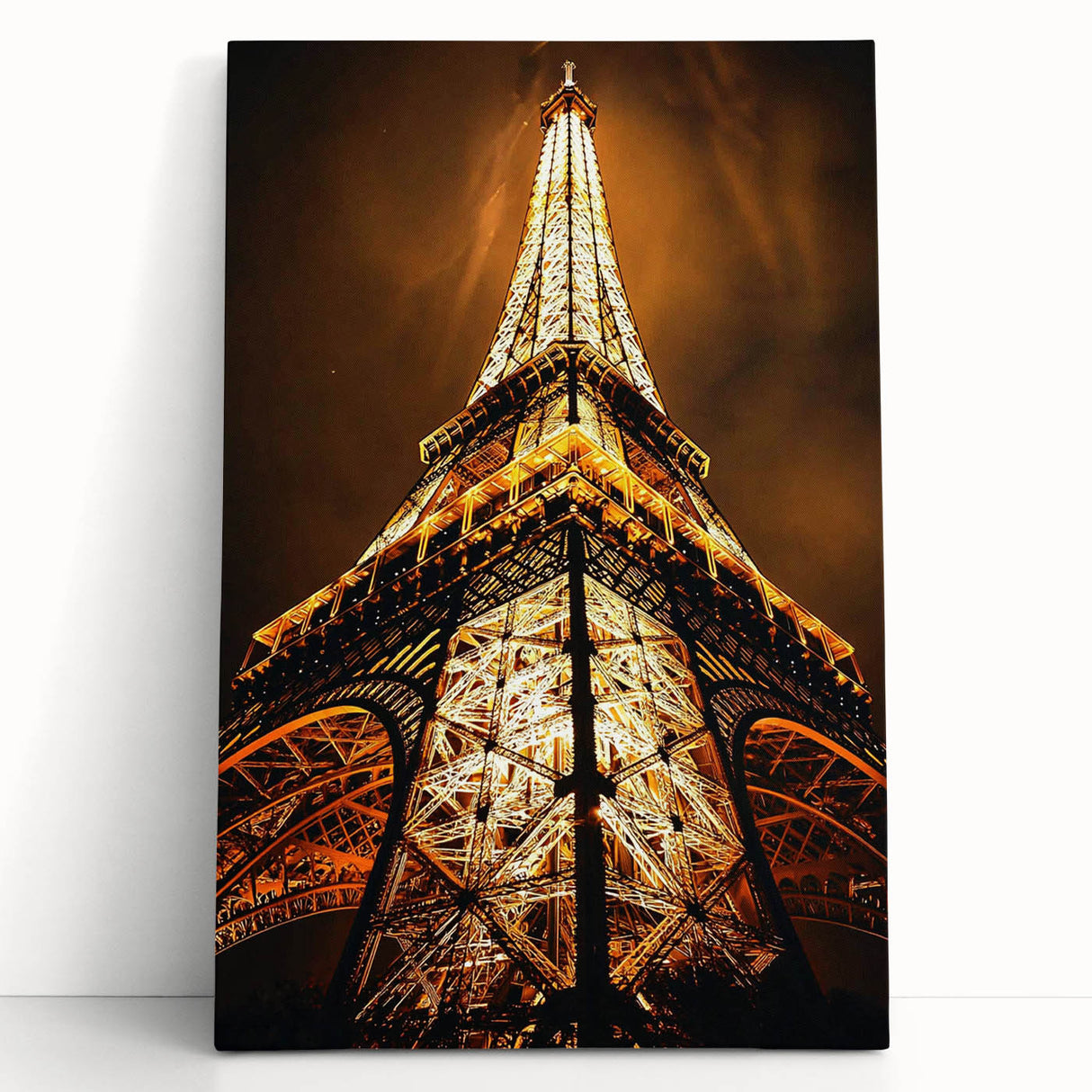 Large black and white architectural sketch on stretched canvas, ideal for kitchen wall art or bedroom decor.