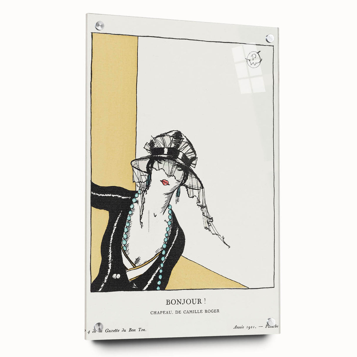 Chic Art Deco Wall Art – Elegant Woman in Stylish Hat and Jewelry