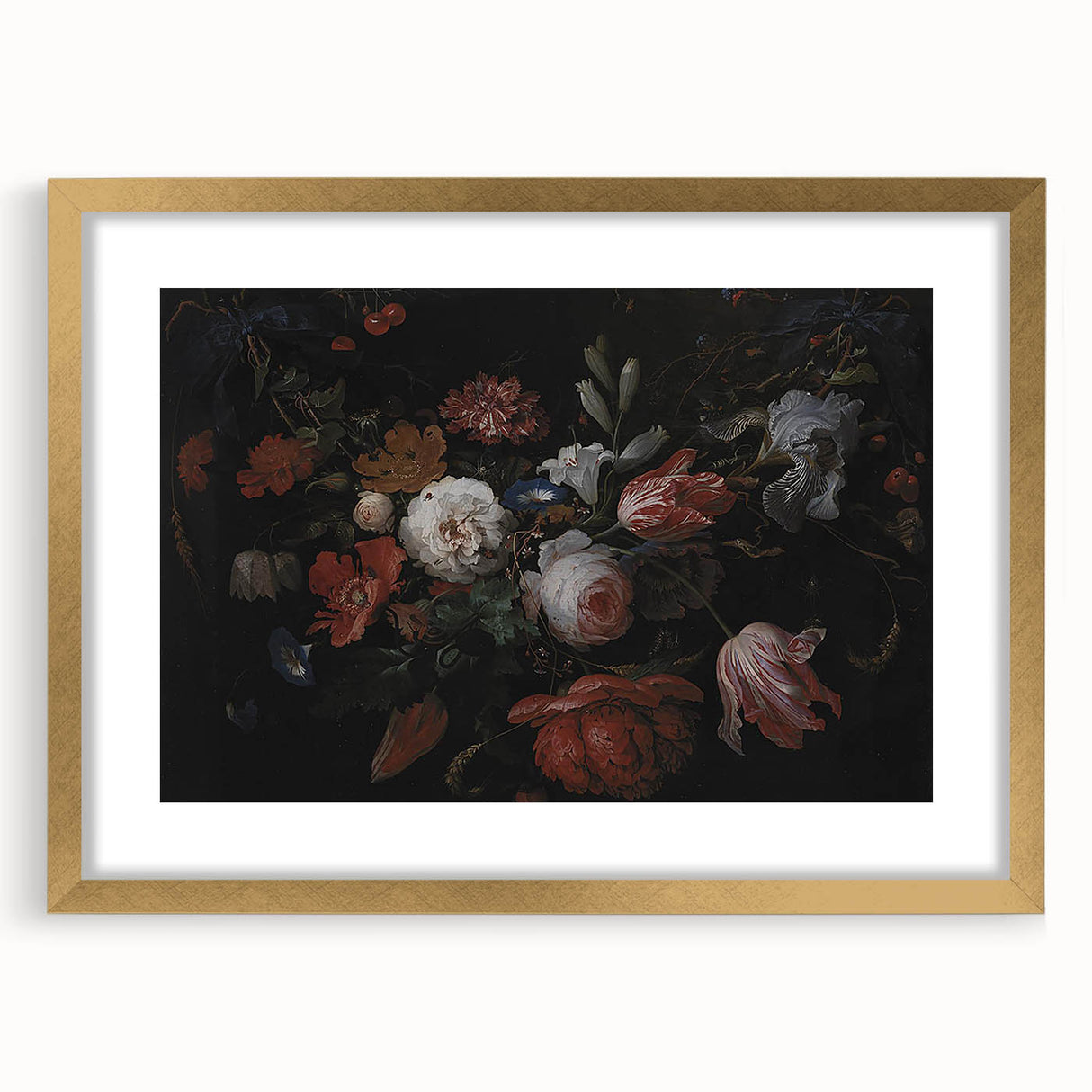 Baroque Art - Opulent Floral Still Life in Rococo Style Wall Art Print