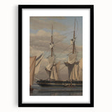 Neoclassical Naval Brig at Anchor Print - Maritime Art by Eckersberg