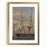 Neoclassical Naval Brig at Anchor Print - Maritime Art by Eckersberg