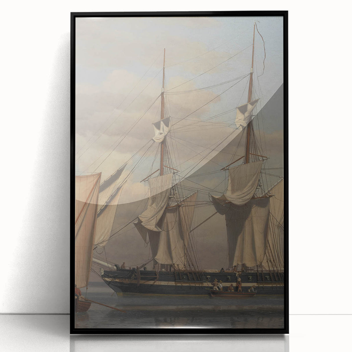 Neoclassical Naval Brig at Anchor Print - Maritime Art by Eckersberg