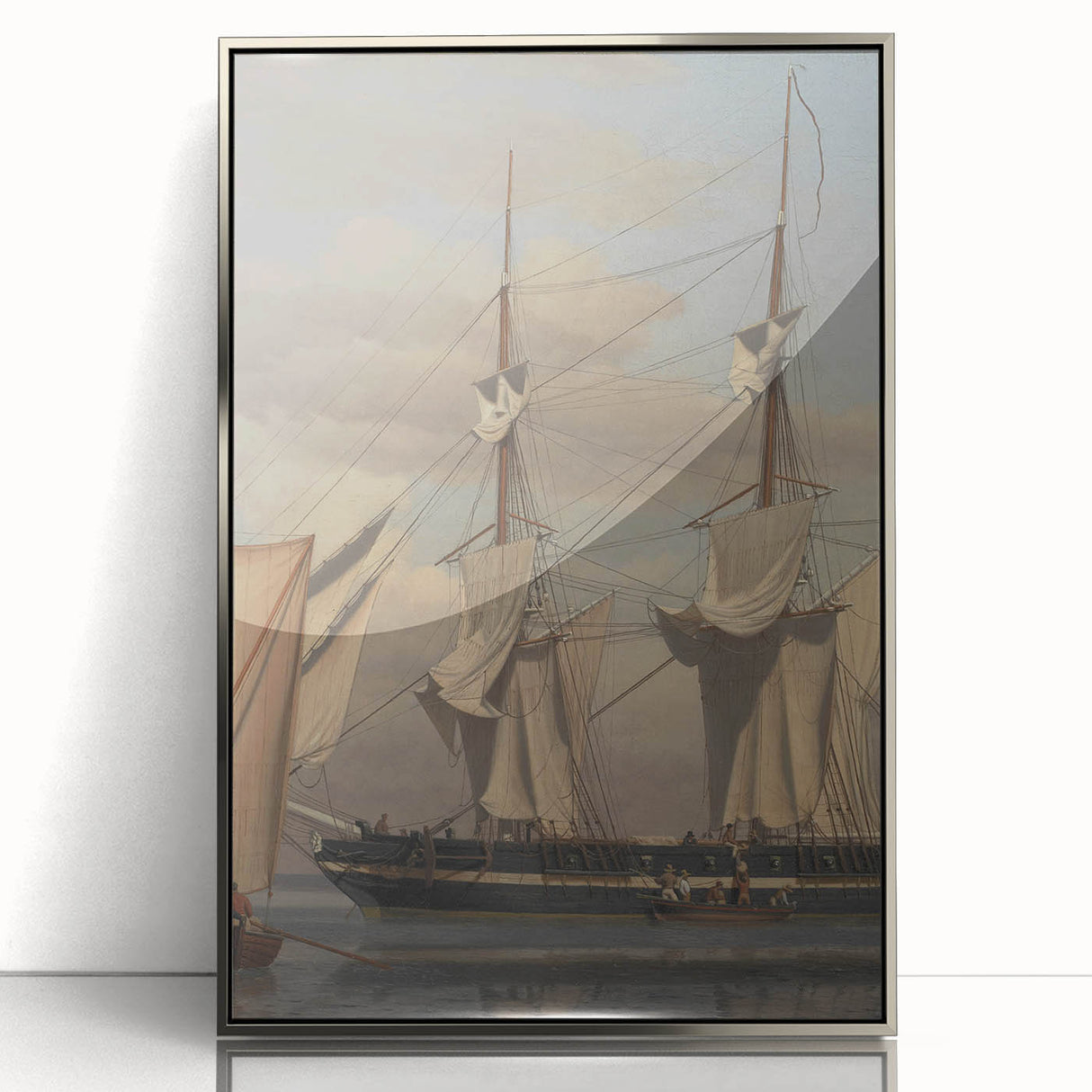 Neoclassical Naval Brig at Anchor Print - Maritime Art by Eckersberg