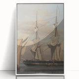 Neoclassical Naval Brig at Anchor Print - Maritime Art by Eckersberg