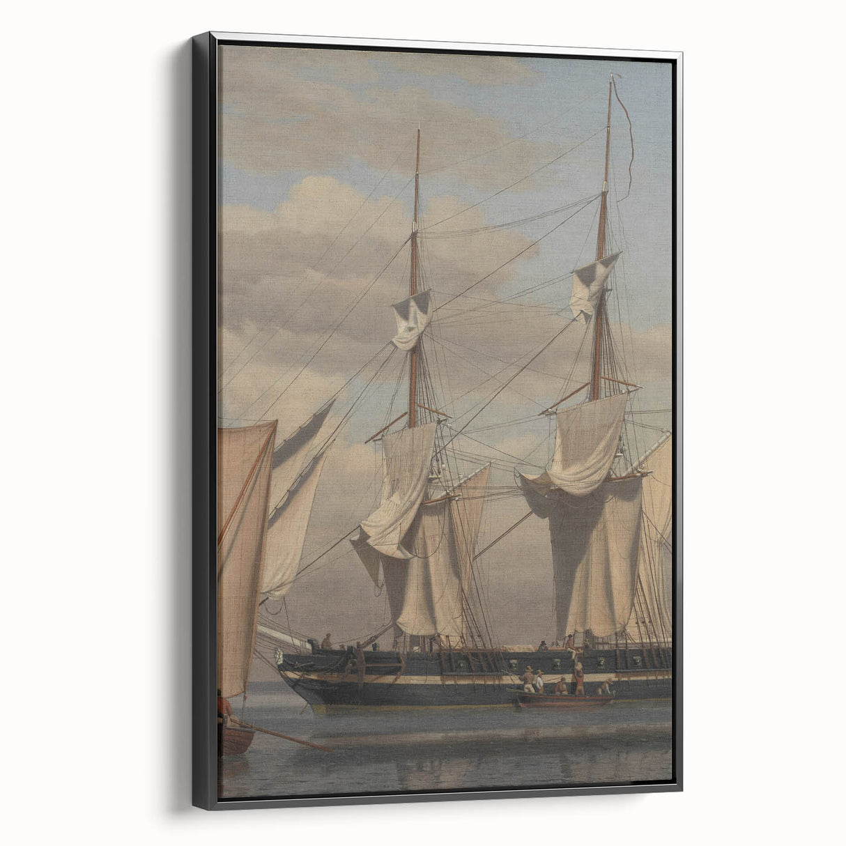 Neoclassical Naval Brig at Anchor Print - Maritime Art by Eckersberg