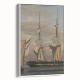 Neoclassical Naval Brig at Anchor Print - Maritime Art by Eckersberg