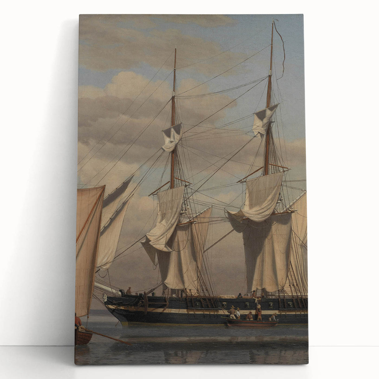 Neoclassical Naval Brig at Anchor Print - Maritime Art by Eckersberg