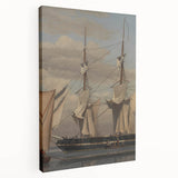 Neoclassical Naval Brig at Anchor Print - Maritime Art by Eckersberg