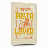 Acrylic print of various food dishes in vibrant colors, suited for dining room decor.