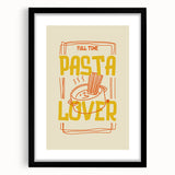 Extra large abstract art print featuring colorful, textured food dishes on a black framed canvas.