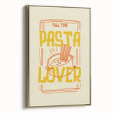 Framed canvas wall art featuring a vintage poster of assorted food dishes in black and gold tones, ideal for bedroom decor.