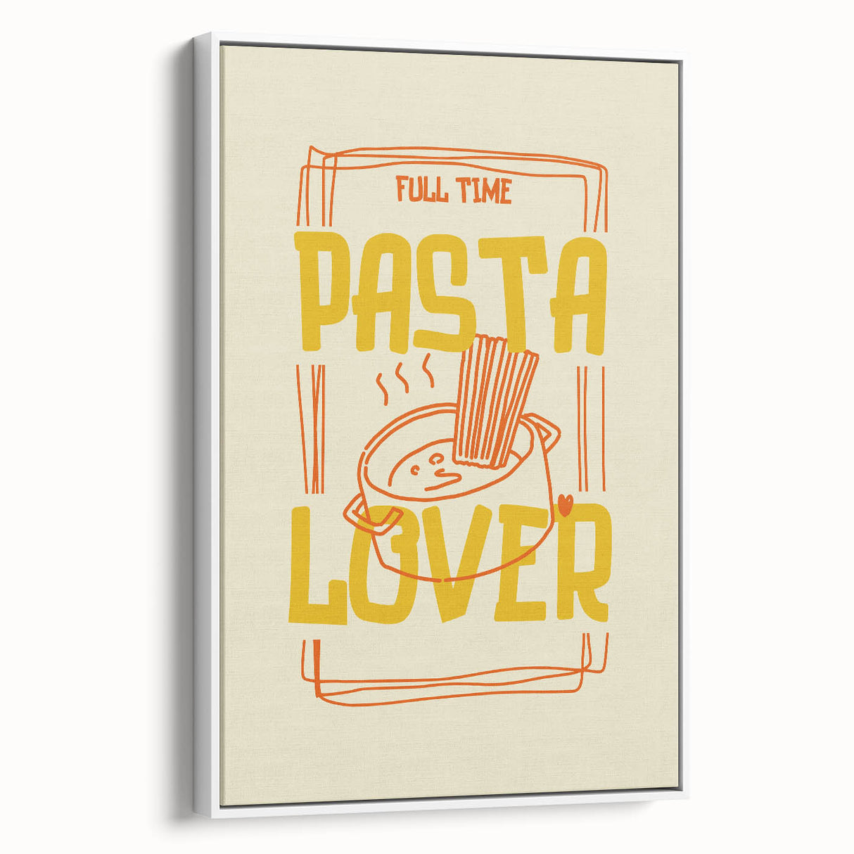 Vintage poster art of colorful food dishes on a framed canvas, ideal for extra large living room wall decor.