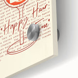 Large abstract wall art in mid-century modernist style on acrylic glass, featuring vibrant hues, ideal for dining room decor.