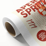 Art deco poster featuring a playful food and drinks design in pastel shades on rolled canvas, ideal for nursery wall art.