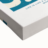 Large art featuring a close-up black and white photo of assorted fruits on stretched canvas, suitable for bedroom wall decor.