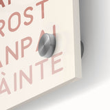 Large abstract wall art on acrylic featuring vibrant, multicolored swatches.