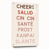 Large abstract wall art on acrylic glass, featuring vibrant multicolored brush strokes, ideal for dining room decor.