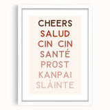 Abstract art print featuring swirling orange and blue tones on a white framed canvas, ideal for dining room decor.