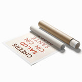 Extra large rolled print featuring a minimalist floral design in soft pastel colors, ideal for classy bathroom wall art.