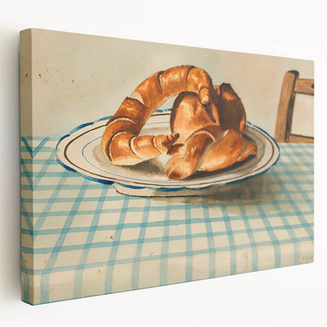 Large canvas showing a variety of pastries in soft beige and brown tones, suitable for kitchen wall art.