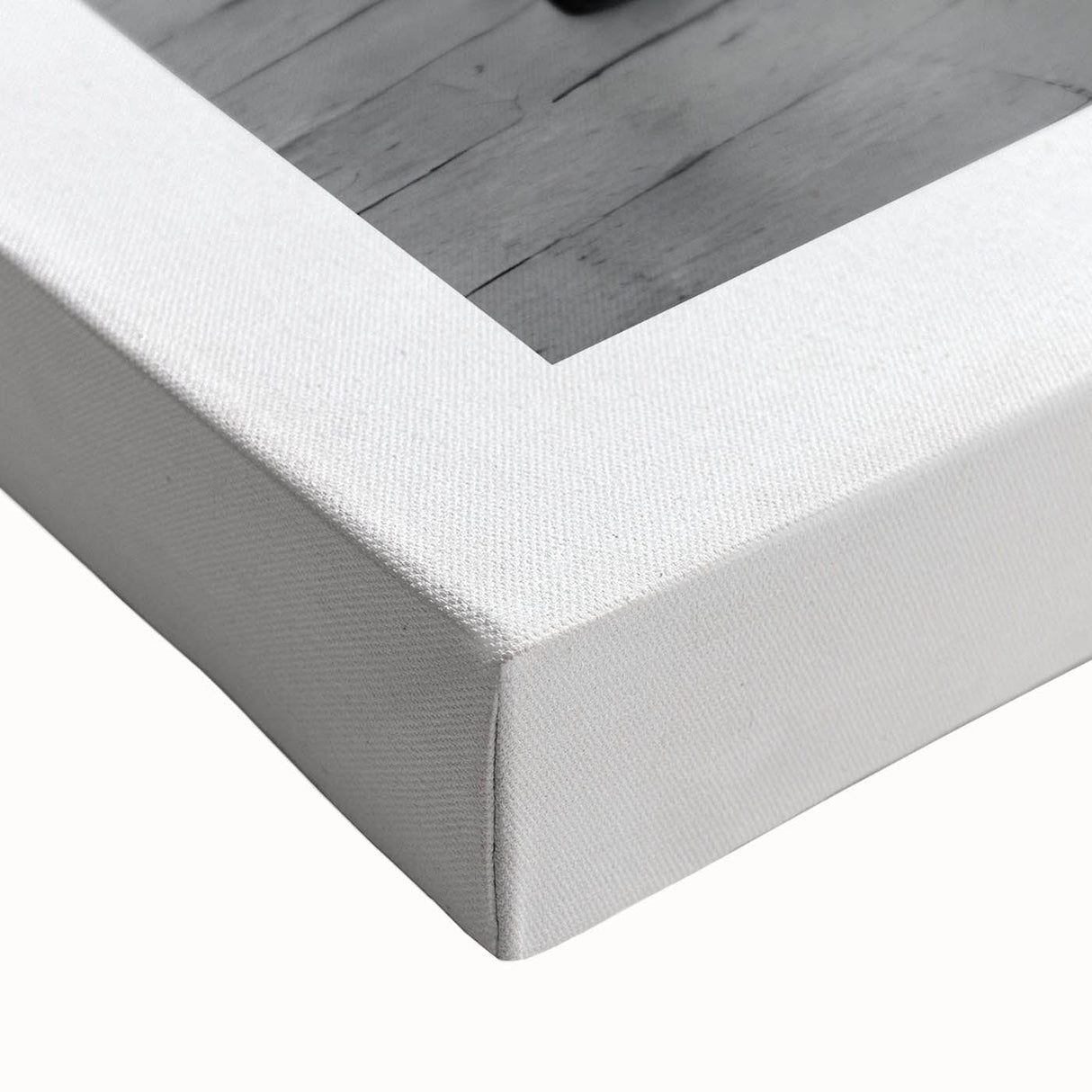 Large art of a black and white landscape painting on stretched canvas, ideal for bedroom wall decor.