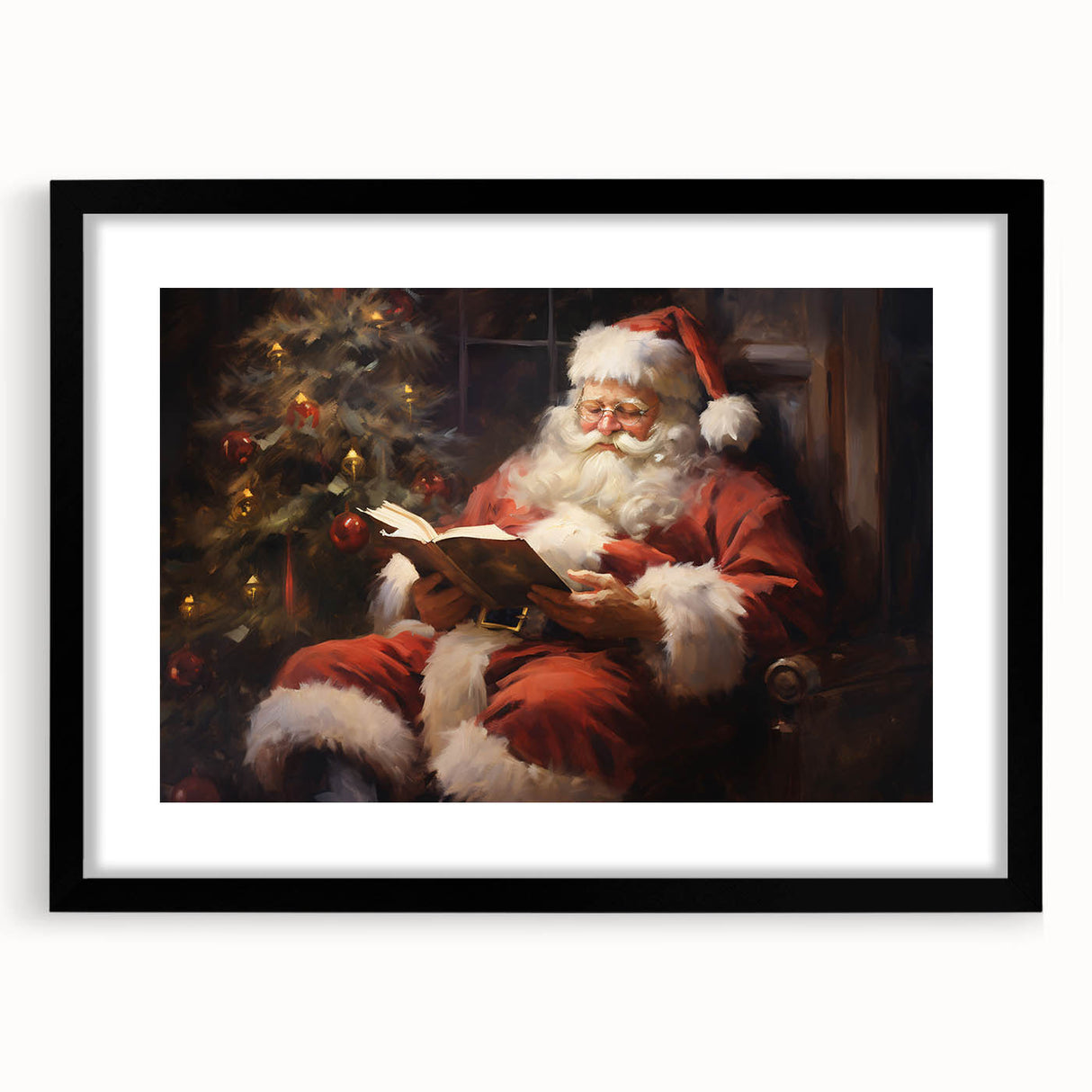 Santa’s Holiday Retreat – Cozy Christmas Canvas Art