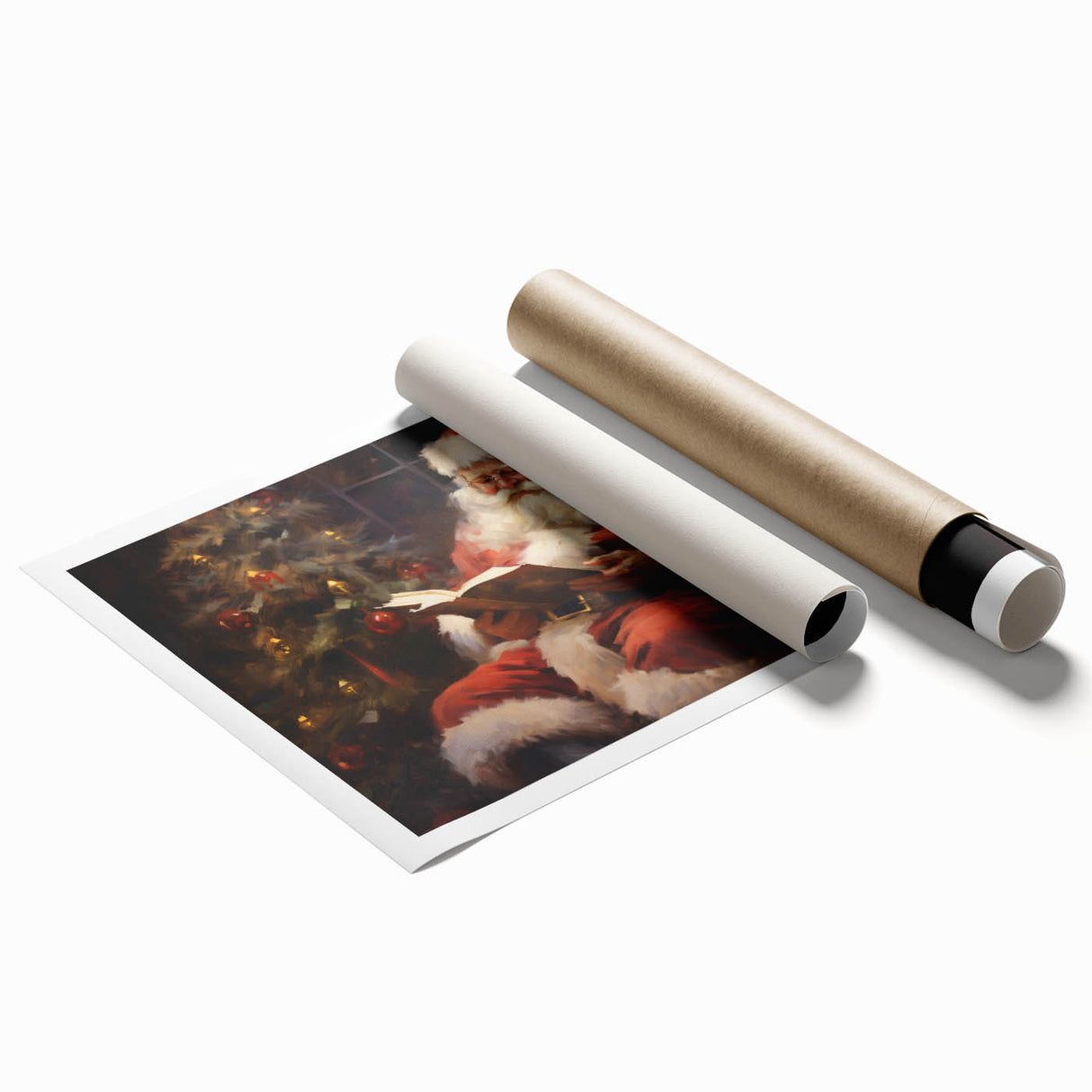 Santa’s Holiday Retreat – Cozy Christmas Canvas Art