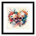 Floral Sugar Skulls Cinco de Mayo Decor - Mexican Party Wall Art