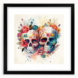 Floral Sugar Skulls Cinco de Mayo Decor - Mexican Party Wall Art